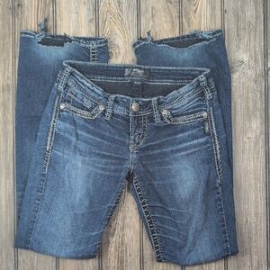 Silver Jeans Co. Suki Slim Bootcut Distressed Jeans W26 L31Silver Jeans Suki